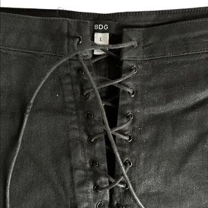 BDG Black Denim Lace Mini Skirt